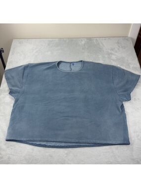 Yeezy Gap NWT Men's Size 2XL Blue Baggy Comfy Relaxed Fit T Shirt Fleece Lined